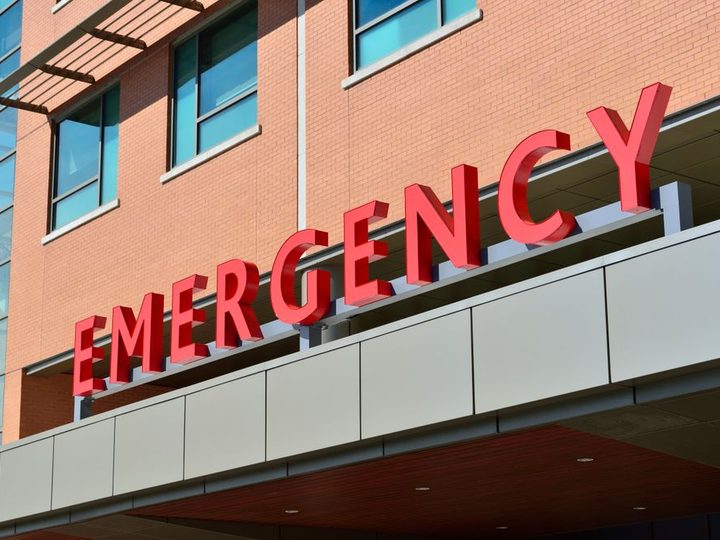 The emergency entrance of a modern hospital